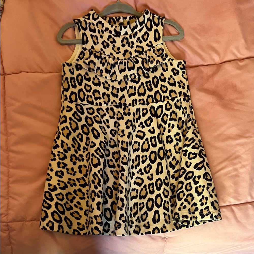 Janie & Jack Leopard Print Sleeveless Kids Dress